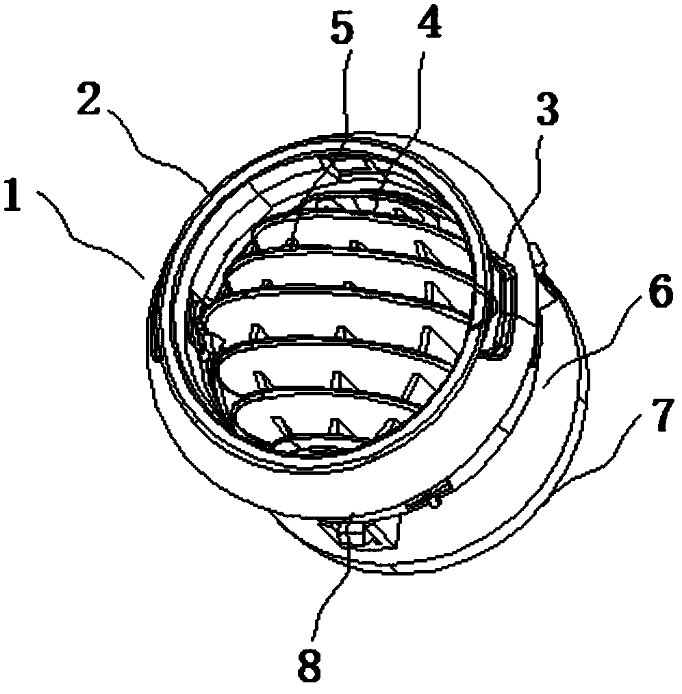 Automobile rotating closed type air outlet