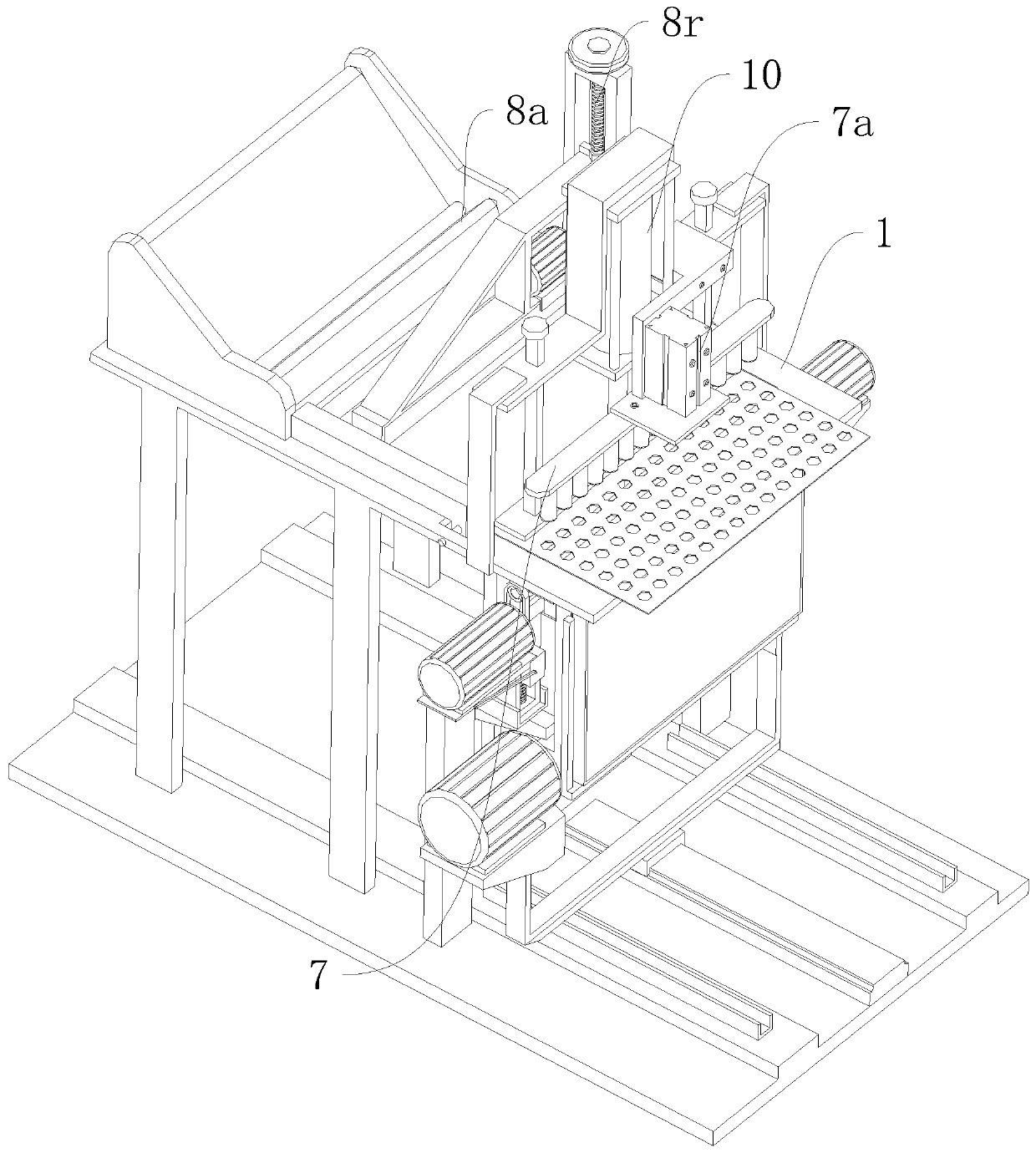 Continuous die cutting and arranging equipment for polaroids and production technology thereof