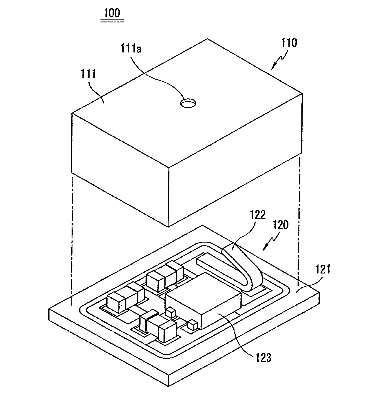 Welding type condenser microphone using spring base