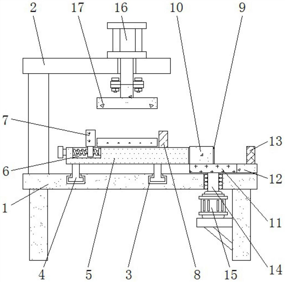 Stamping device for antioxidant film-coated ceiling board