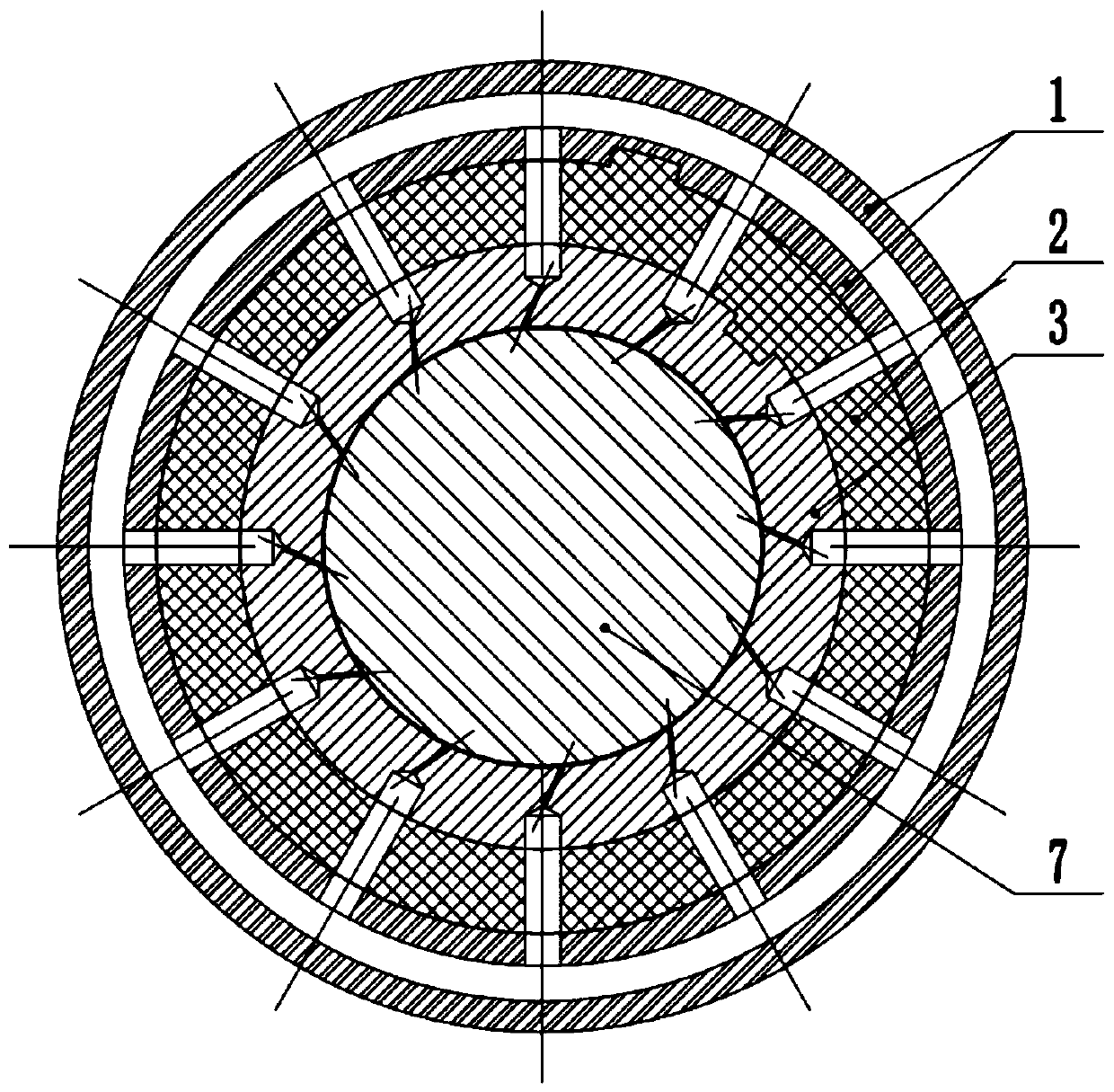 Static pressure type radial gas bearing structure