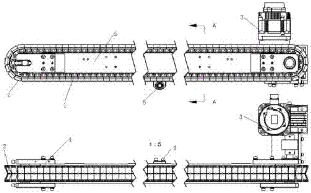 Transfer device for full-automatic hollow glass gumming machine