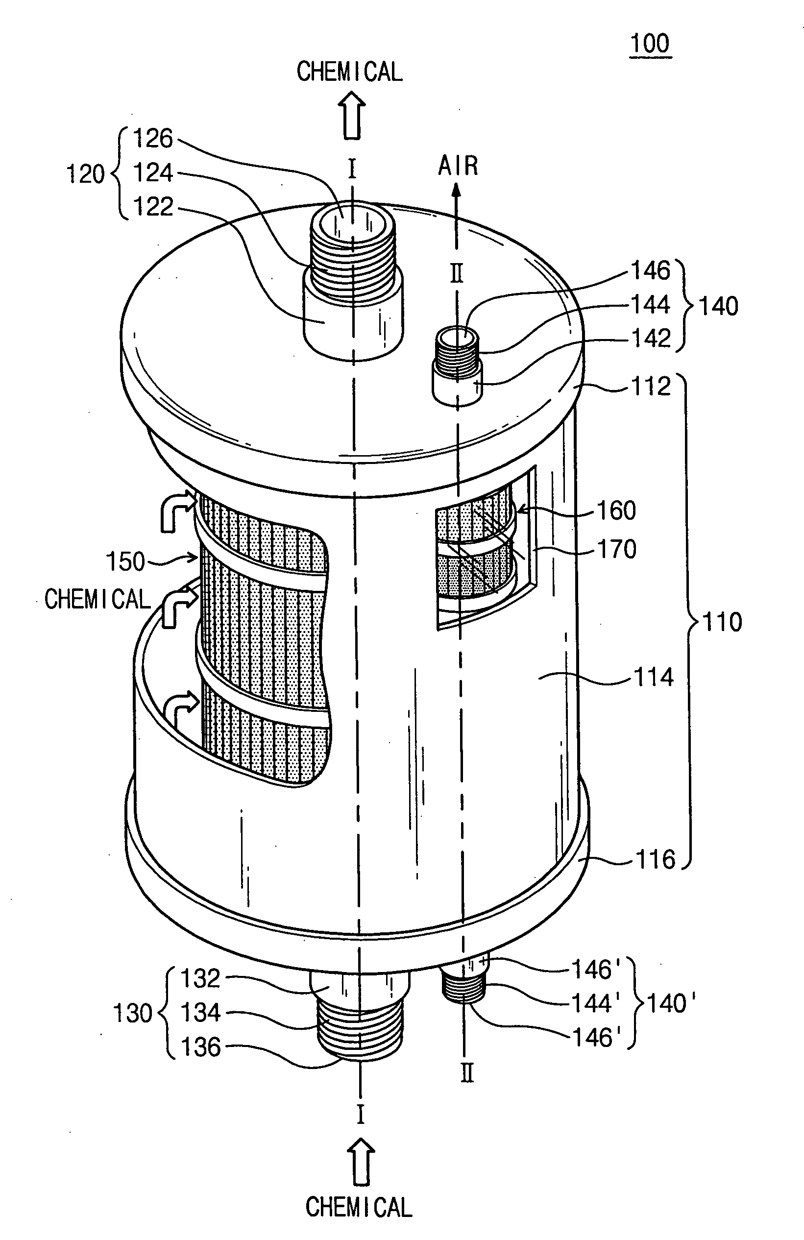 Chemical filter unit