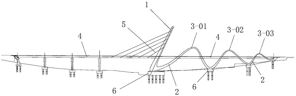 A ribbon-shaped single-tower cable-stayed-rigid frame composite bridge and its construction technology