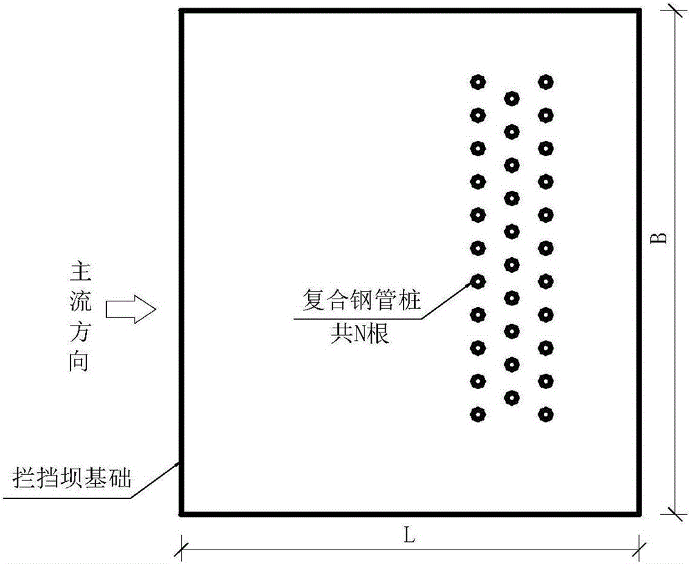 Method for reinforcing debris flow blocking dam foundation based on micro composite piles