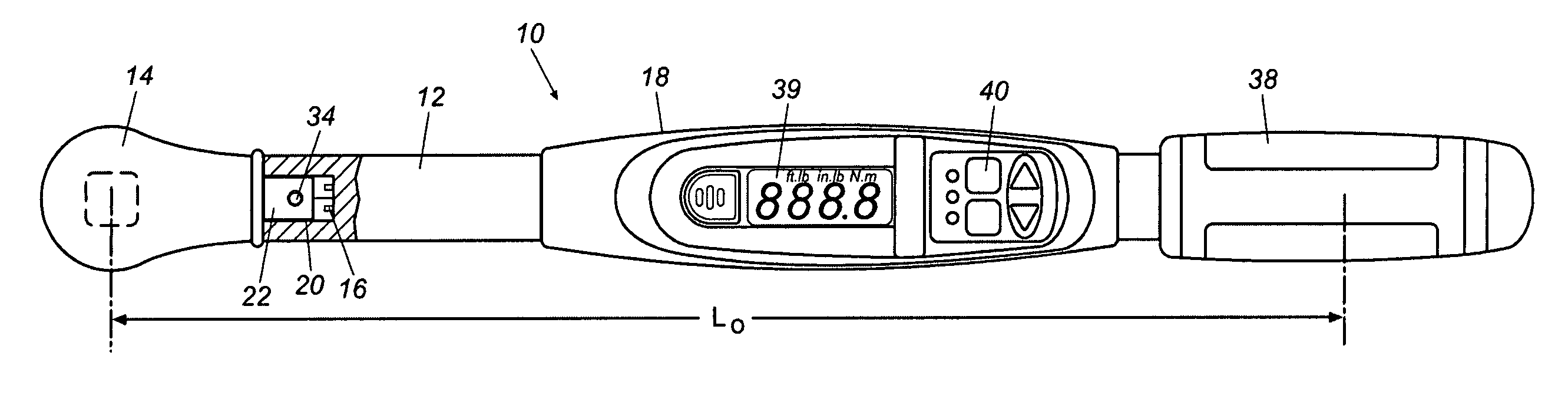 Electronic torque wrench with a torque compensation device