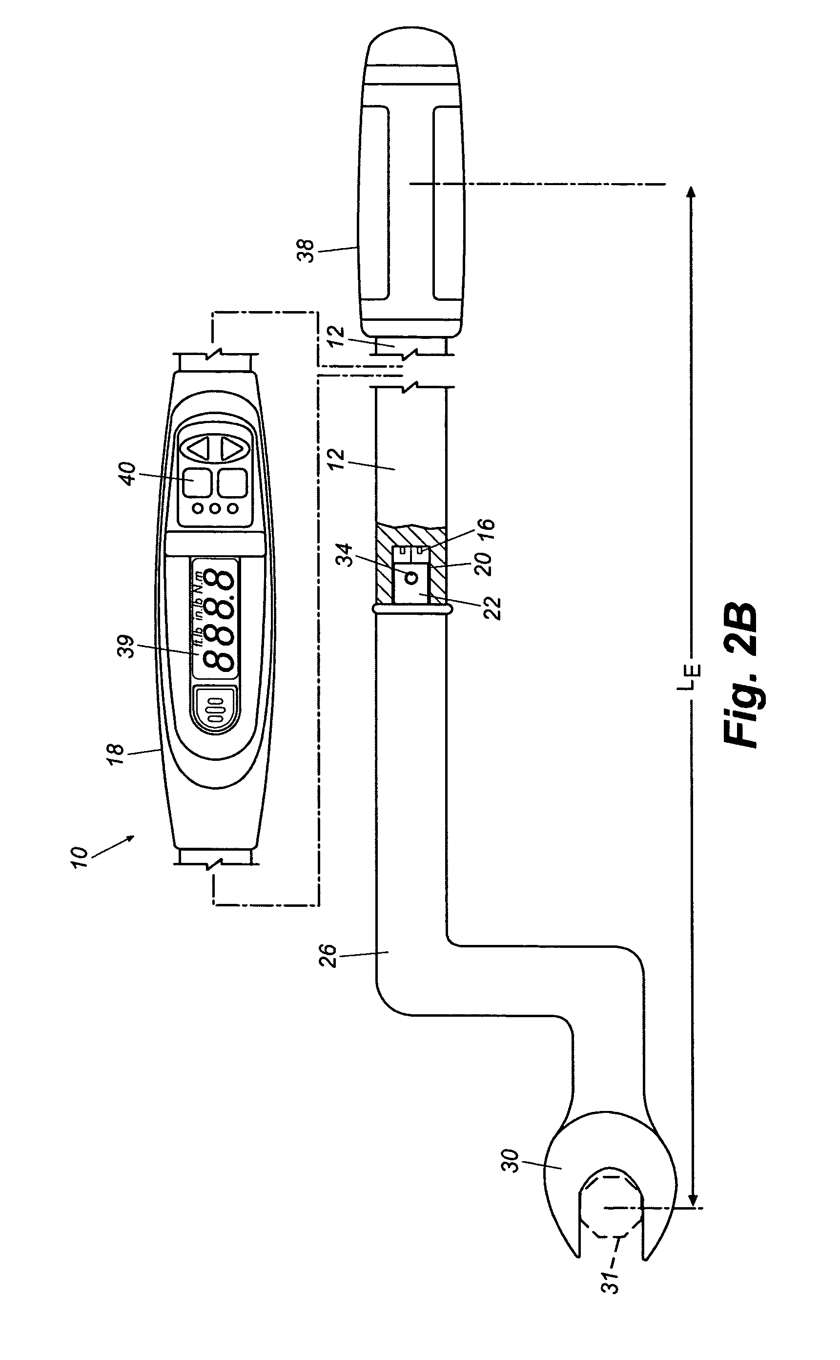 Electronic torque wrench with a torque compensation device