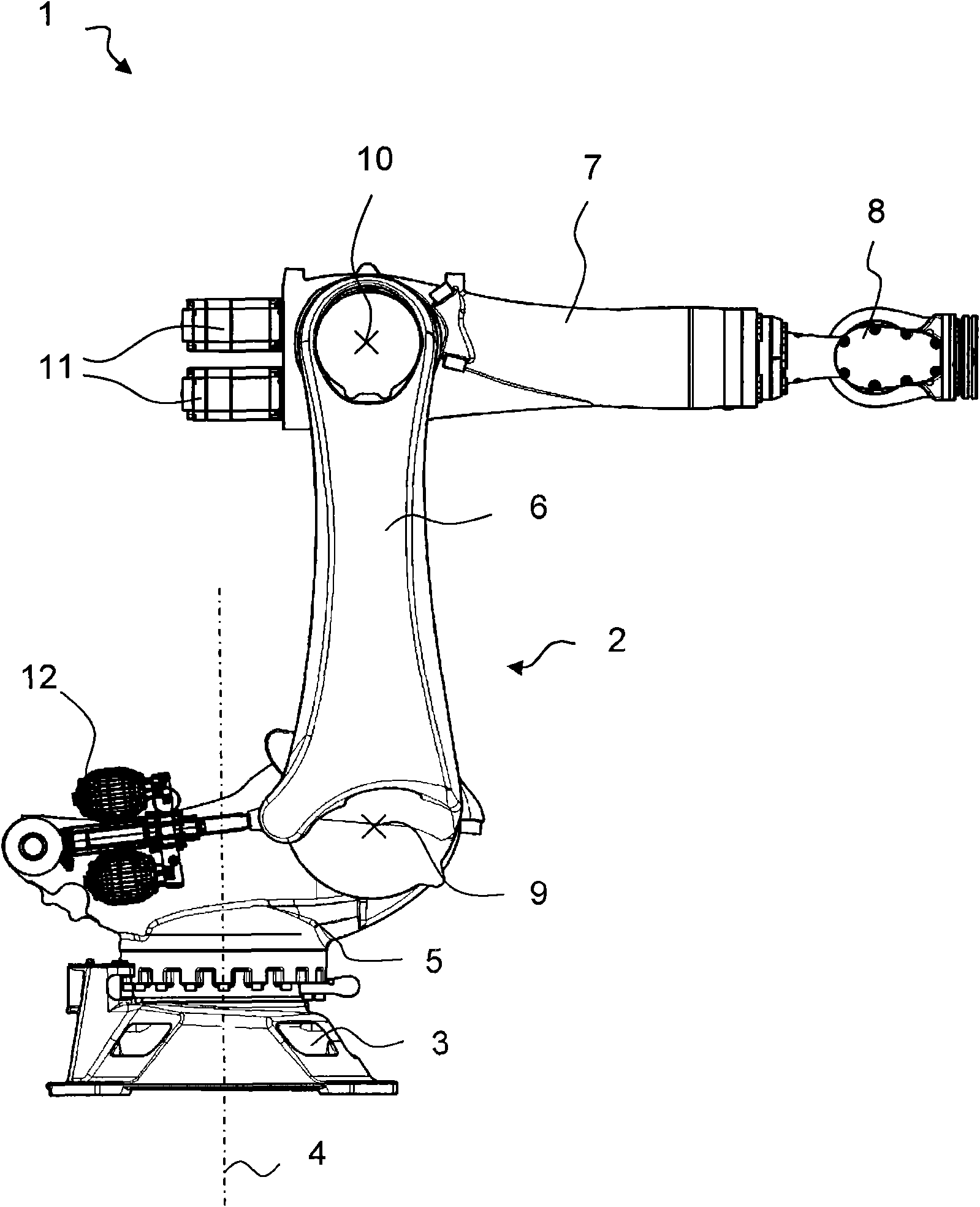 Industrial robot with weight balancing system