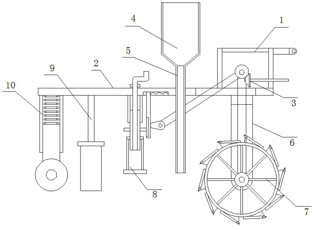 Corn straw returning integrated deep ploughing, material applying and cover pressing equipment