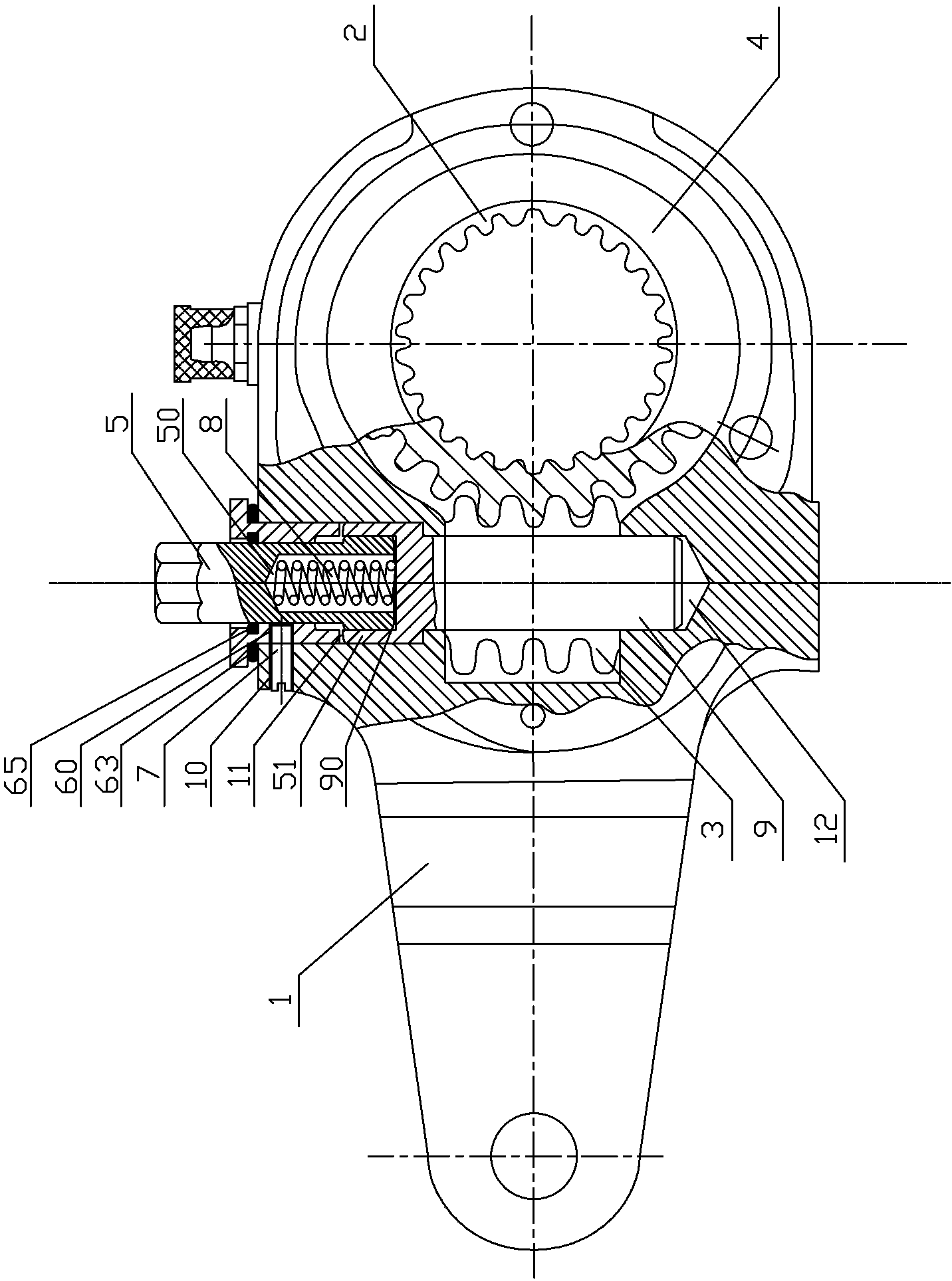 Structurally improved manual adjustment arm capable of automatically locating deadlock