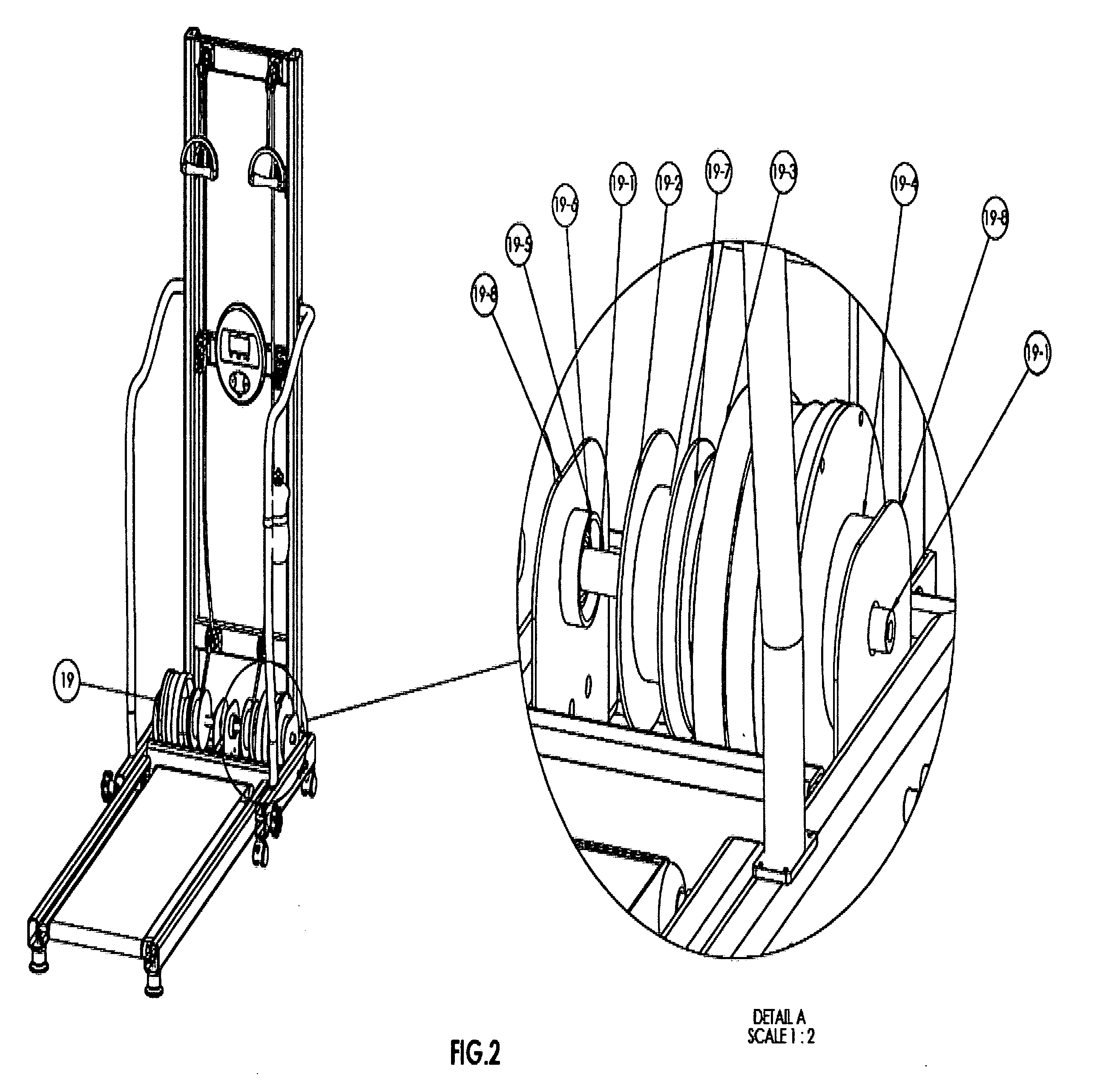 Medical exercise machine capable of force adjustment used without weight with friction and spiral spring force