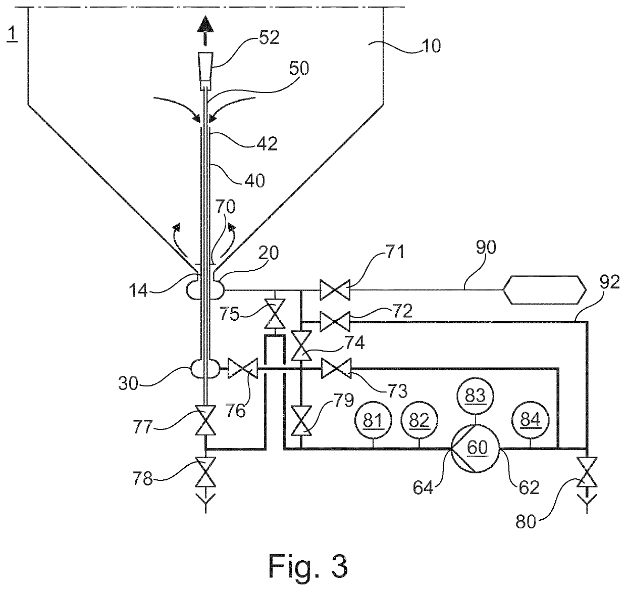 Device and method for mixing the contents of a tank