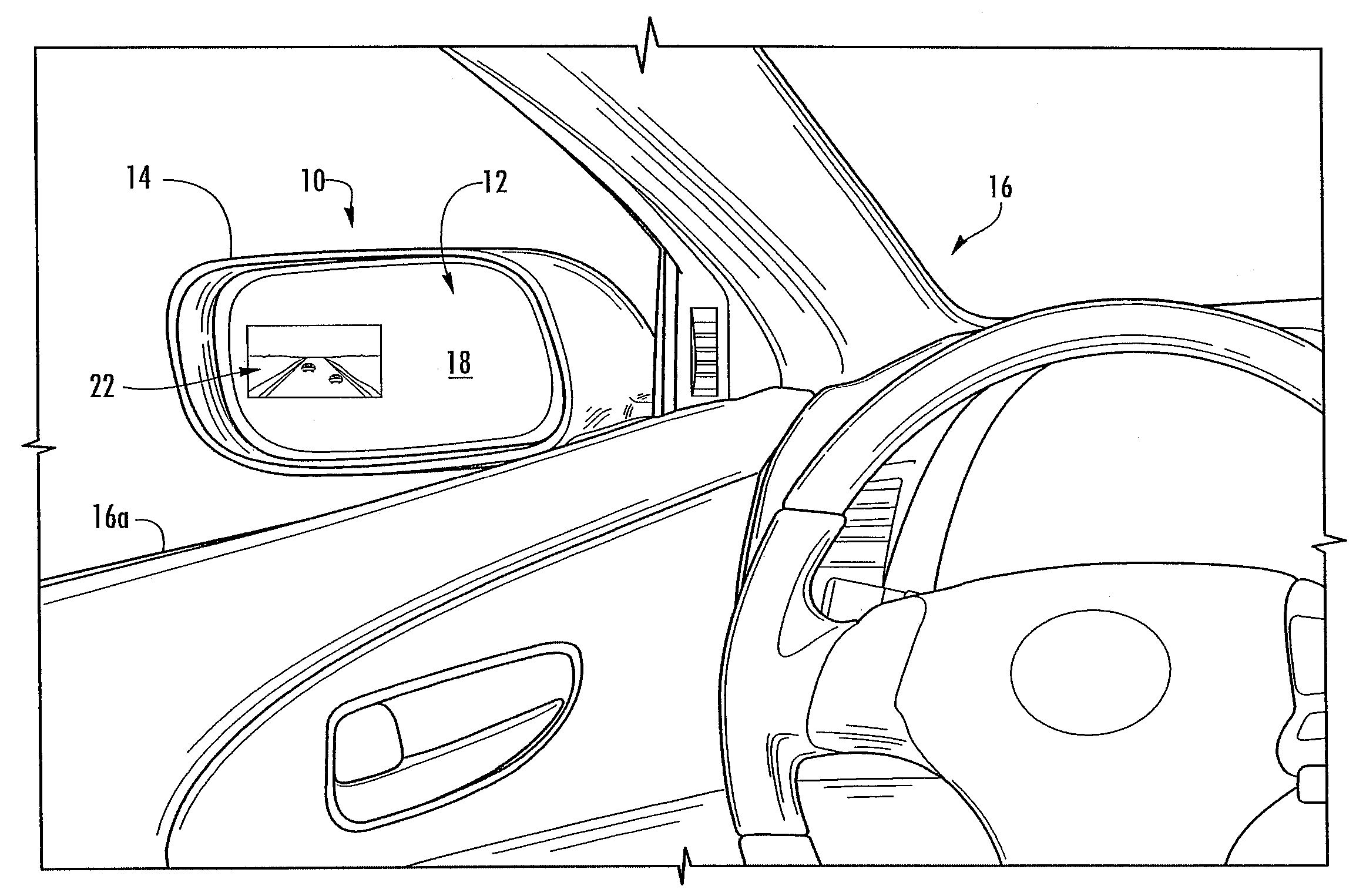 Display device for exterior rearview mirror