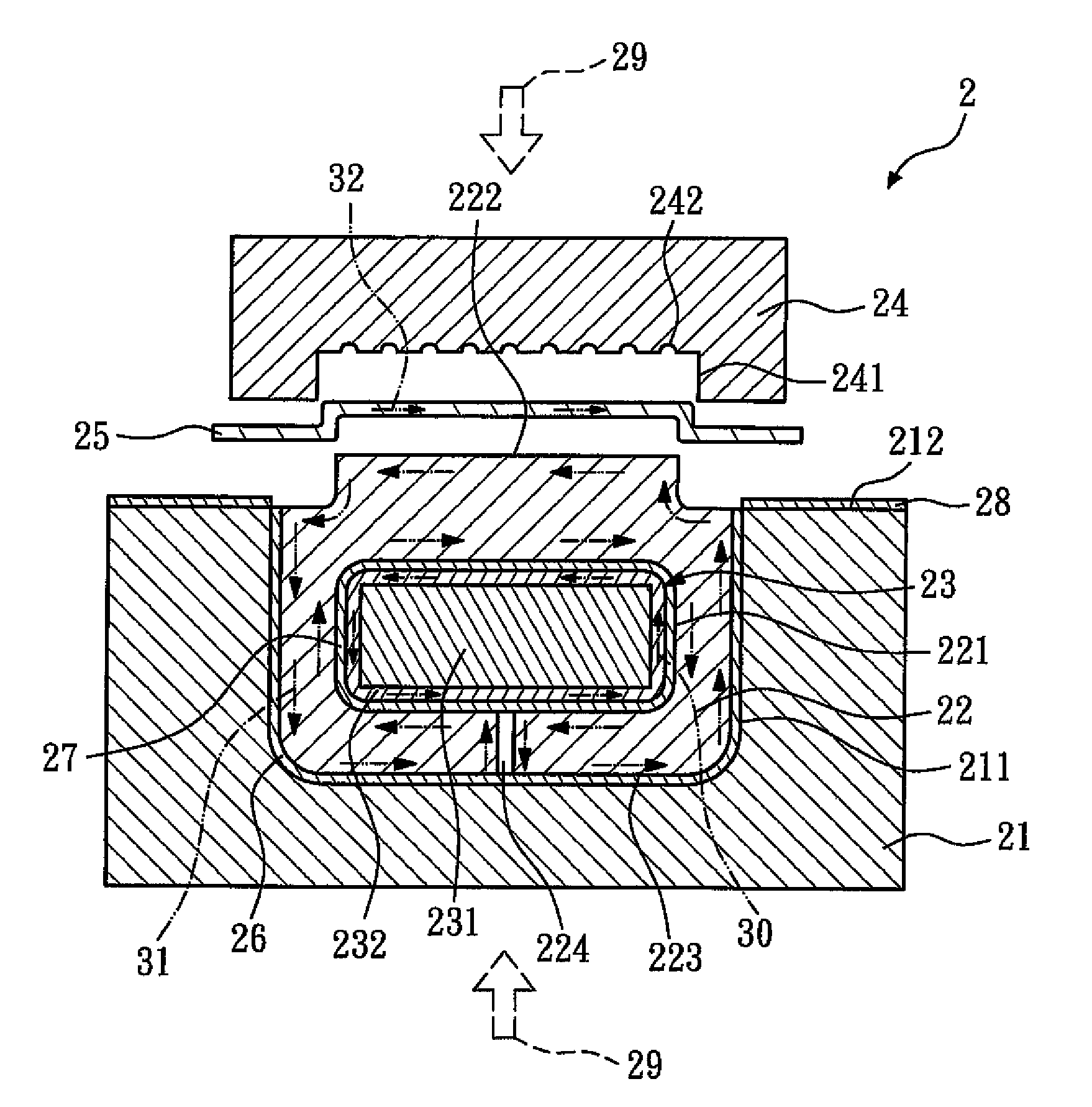 Electromagnetic forming device for sheet of material