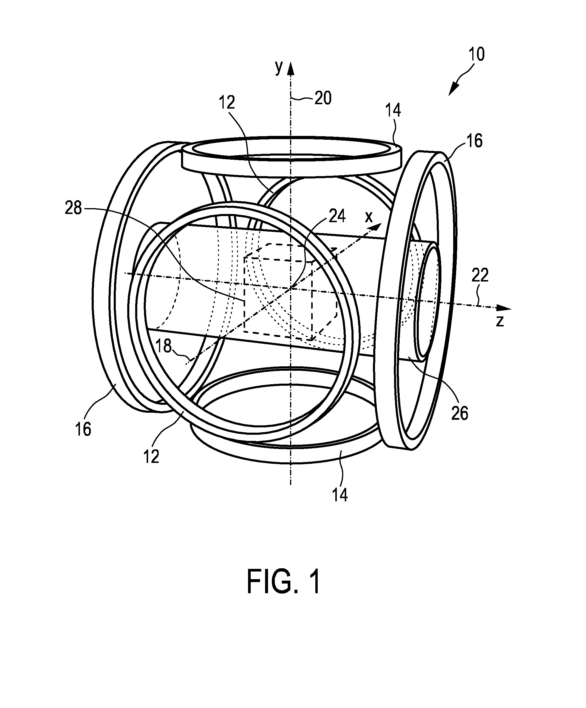 Apparatus and method for influencing and/or detecting magnetic particles having a large field of view