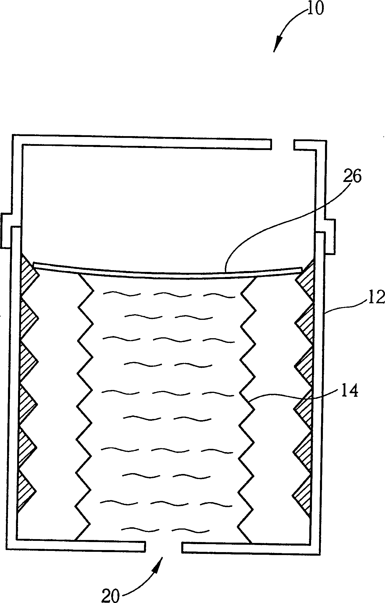 Ink box equipped with saw tooth pressure regulating device