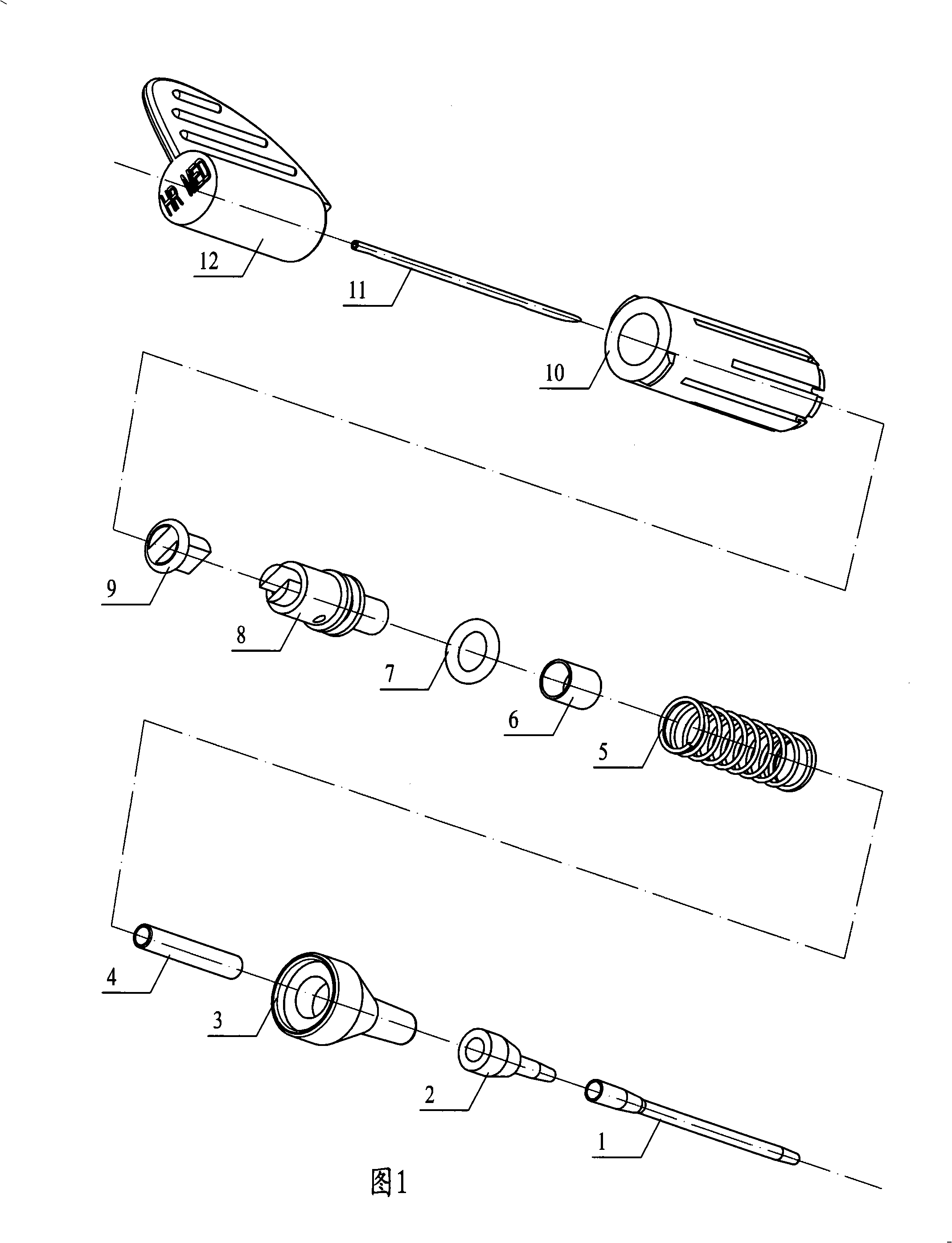 I-form arteriovenous indwelling needle with positive pressure function