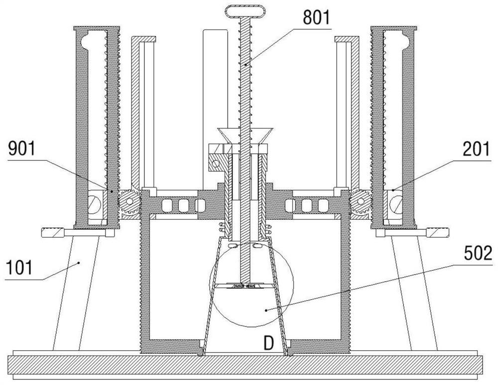 Testing device for concrete slump detection