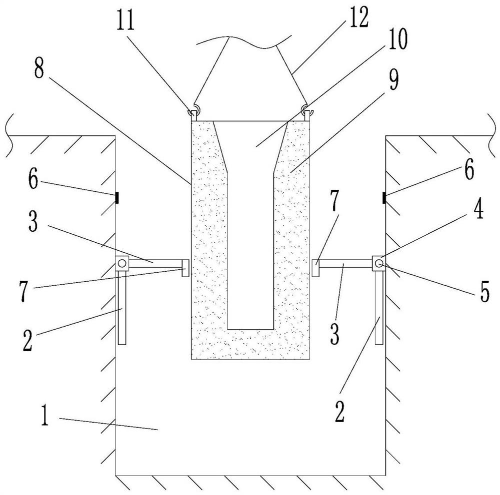 Fused brick casting insulation box positioning device