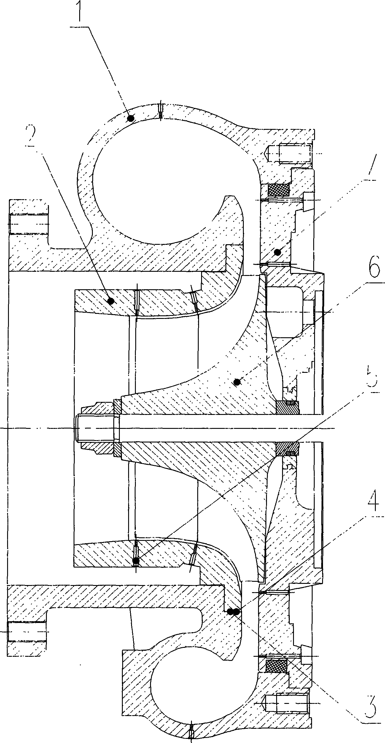 Turbo-charger single-stage prototype centrifugal compressor interstage pressure test structure