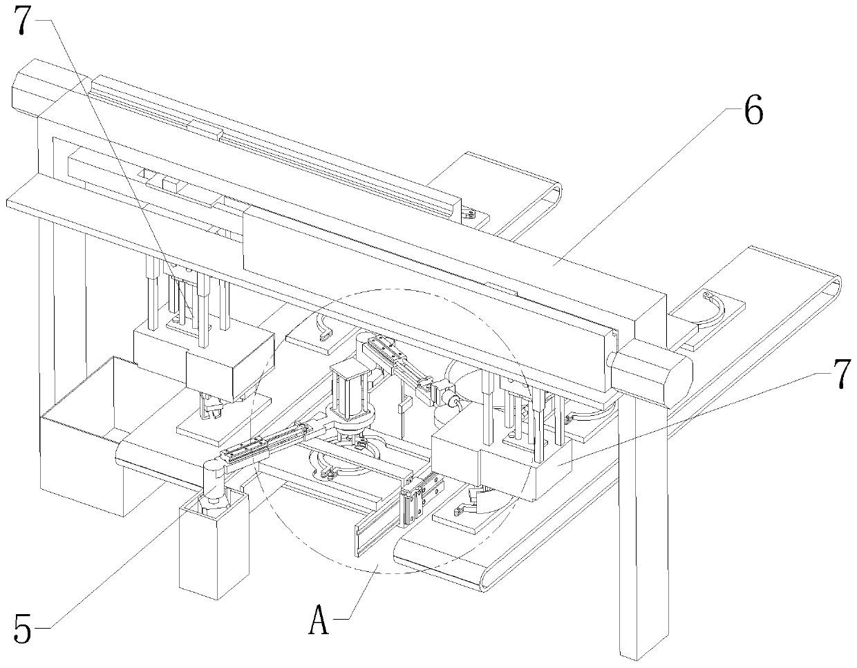 A butt joint device of a single rivet clamp automatic assembly machine