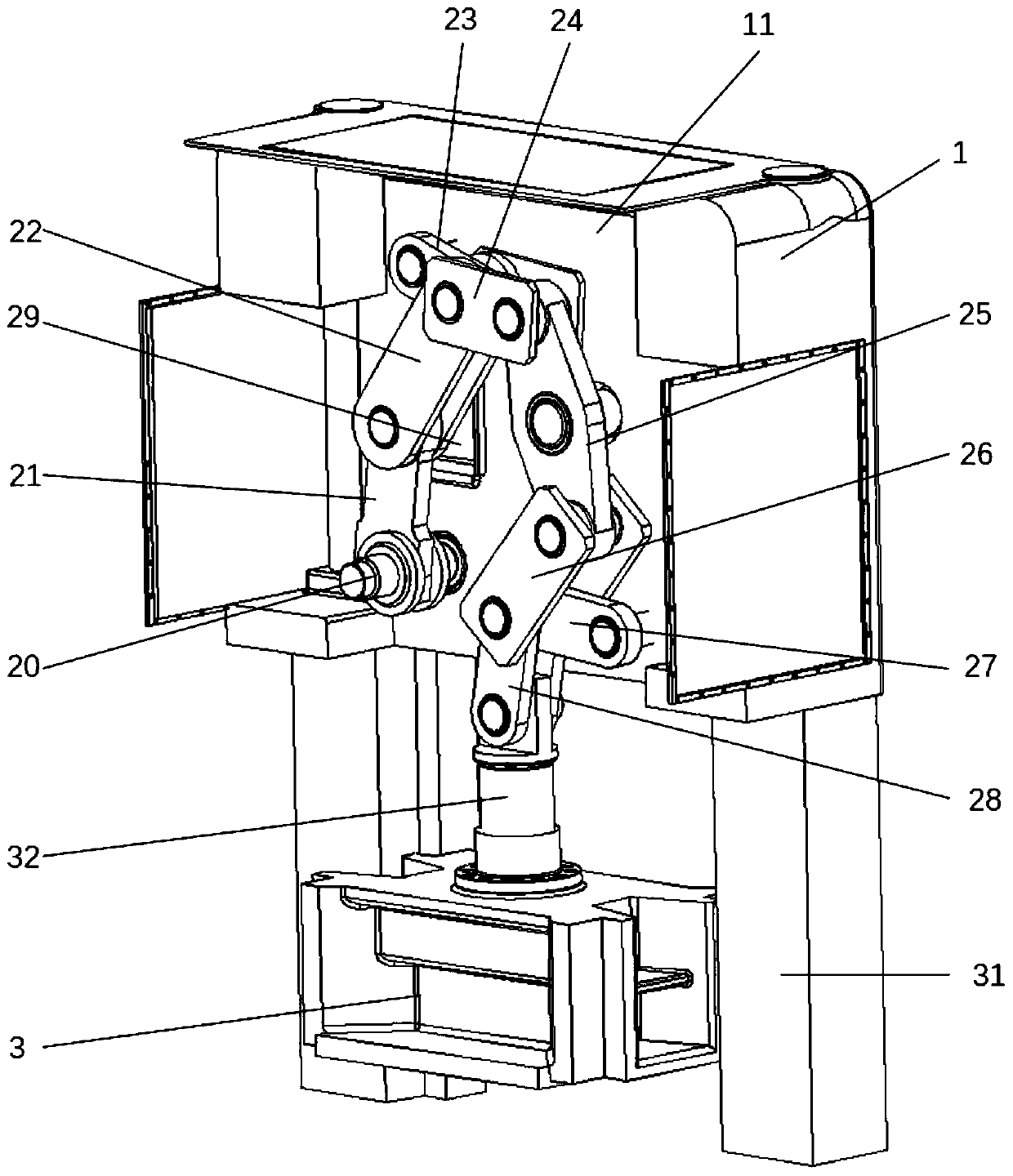 Pressure machine driven by multi-connecting-rod mechanism