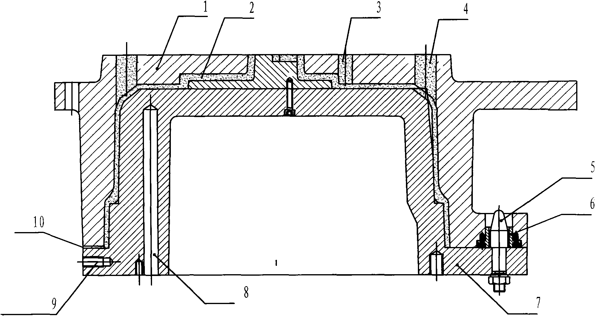 Metal mold sand coating device for casting upper mold of brake drum