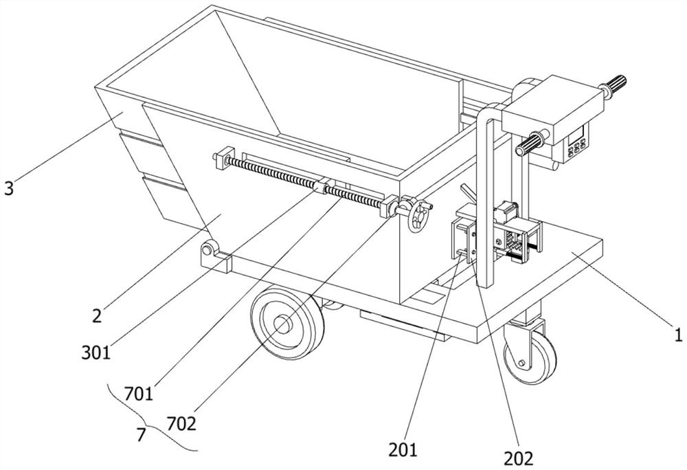 Discharging car hopper structure of constructional engineering cart