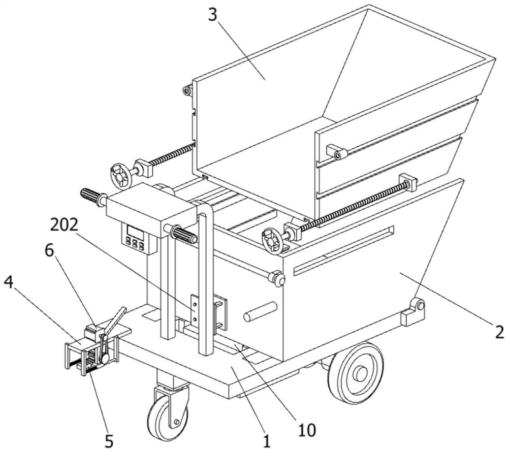 Discharging car hopper structure of constructional engineering cart