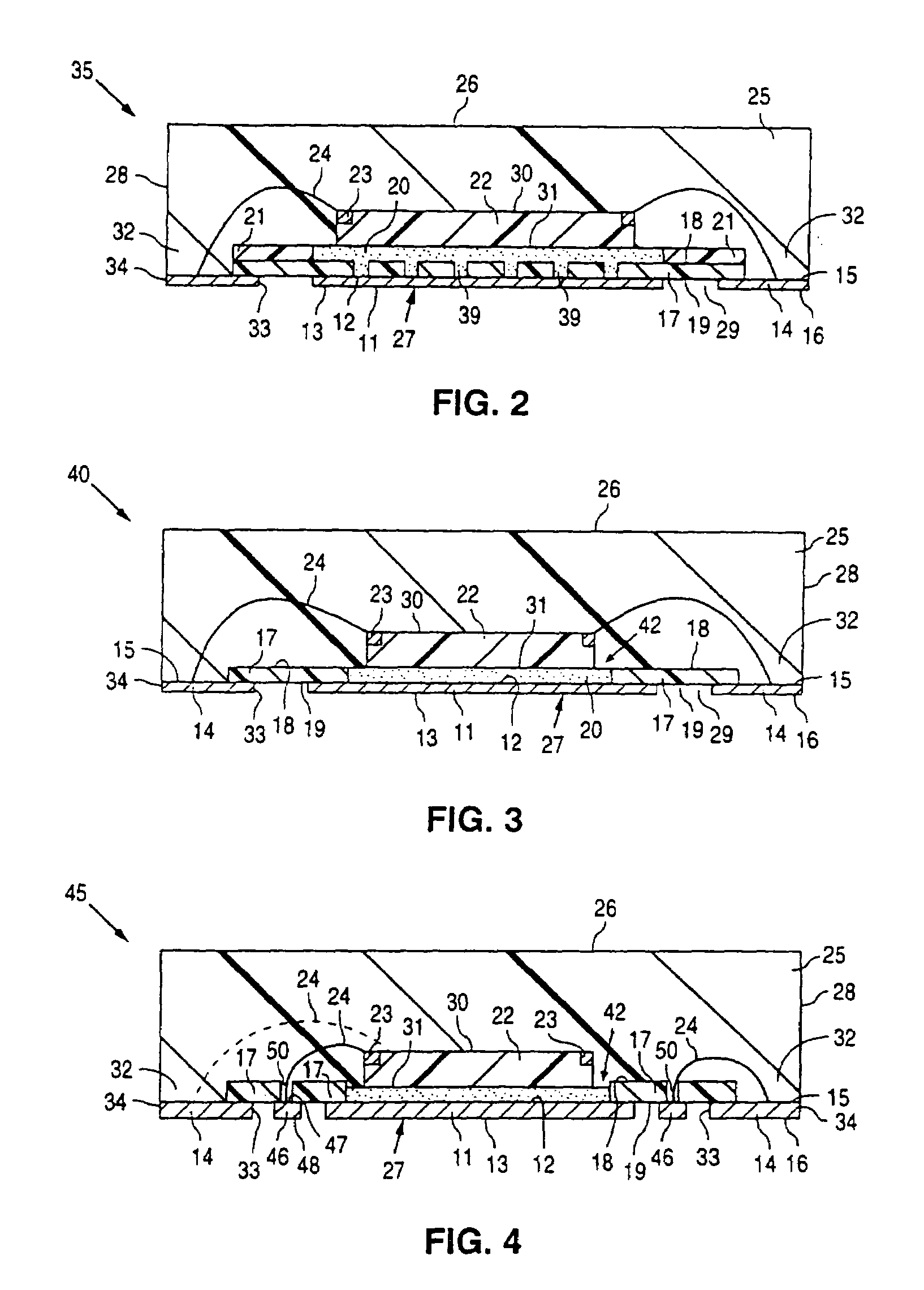 Integrated circuit device packages and substrates for making the packages