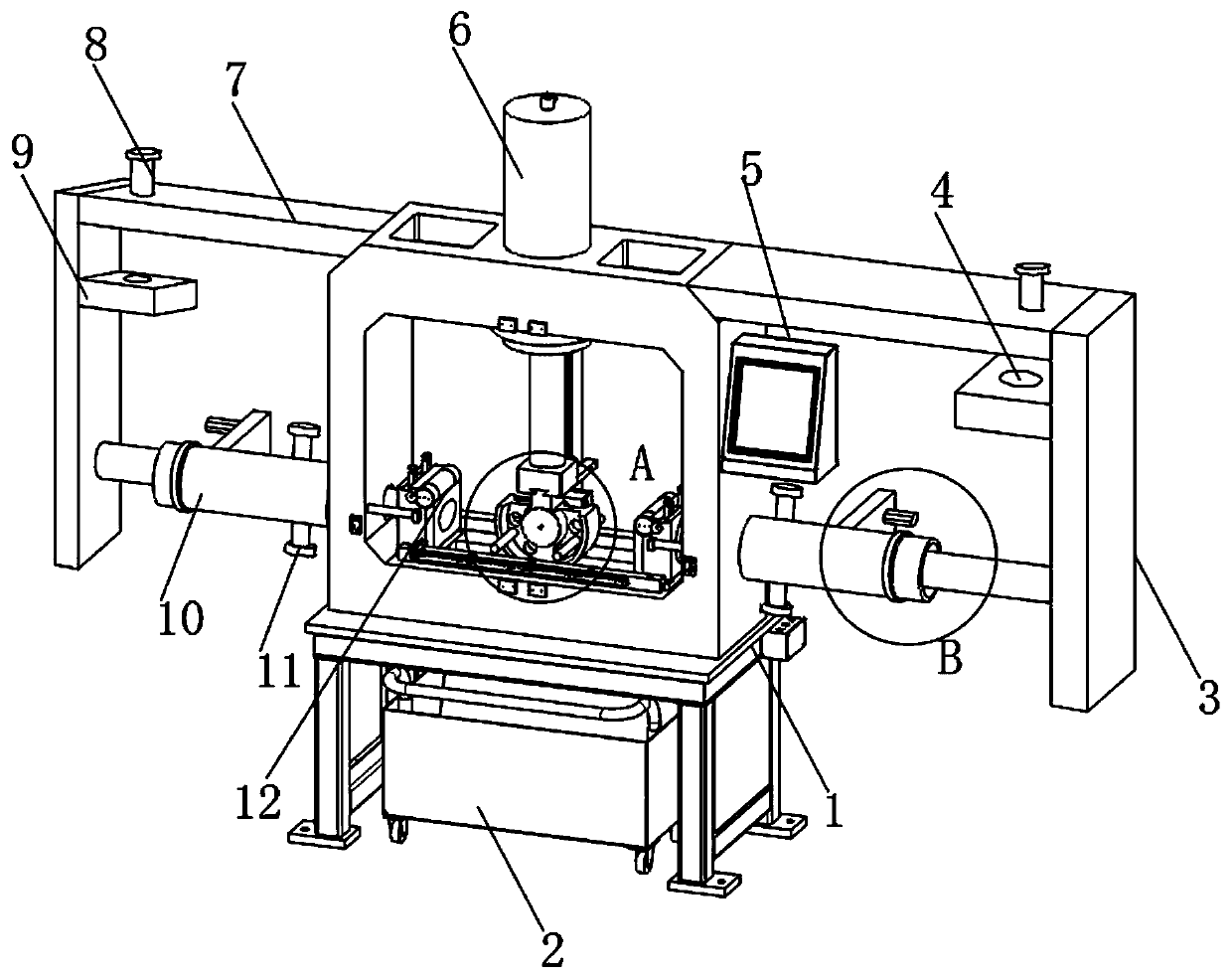 Device and method for testing safety performance of pre-embedded steel pipe in concrete construction