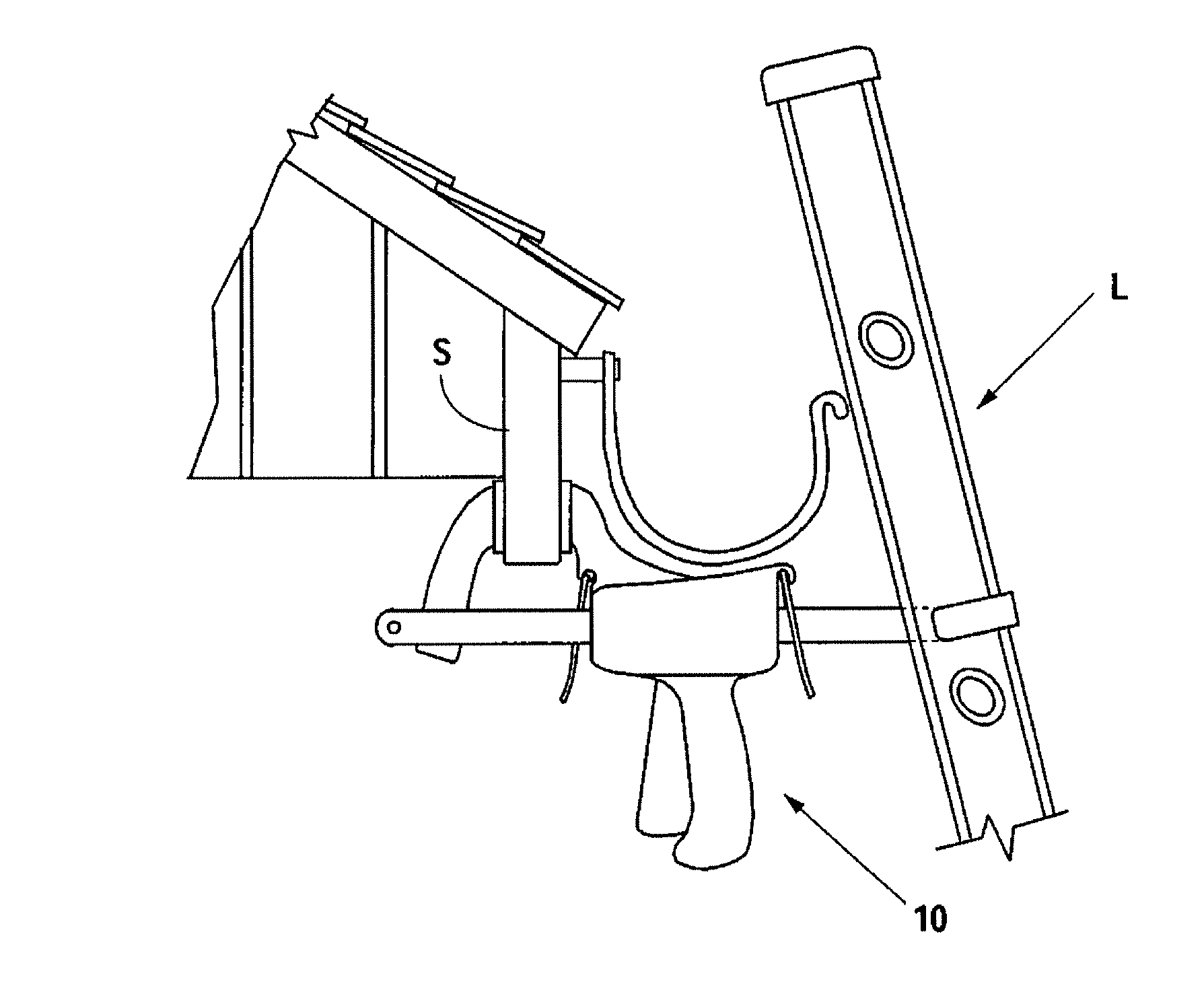 Ladder safety device having a building clamp assembly and a ladder hook assembly