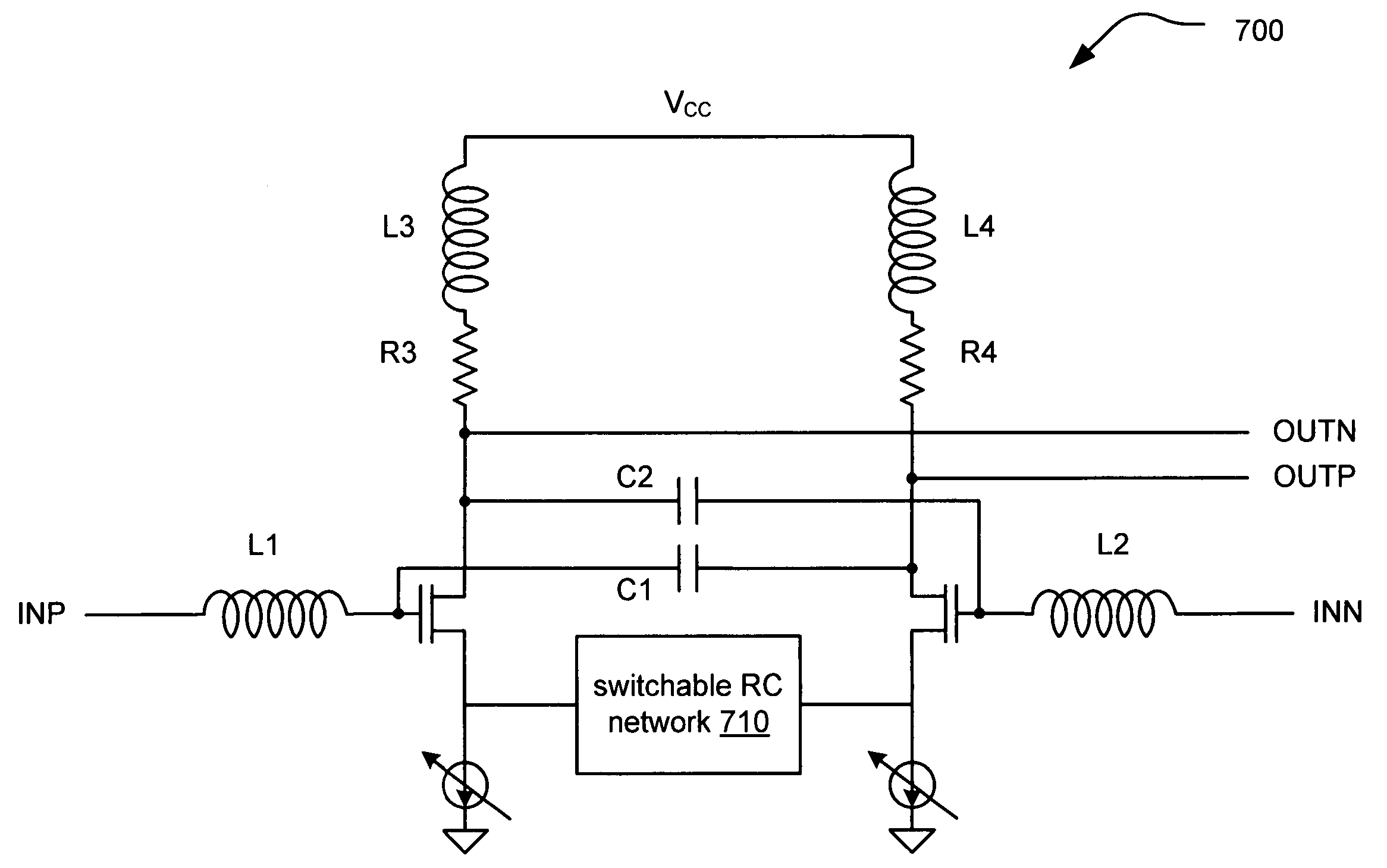 Current-controlled CMOS (C3MOS) fully differential integrated wideband amplifier/equalizer with adjustable gain and frequency response without additional power or loading