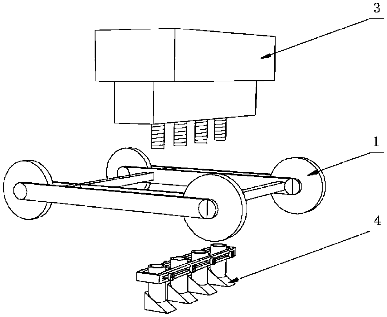 A multi-row synchronous row-spacing adjustable agricultural seeder