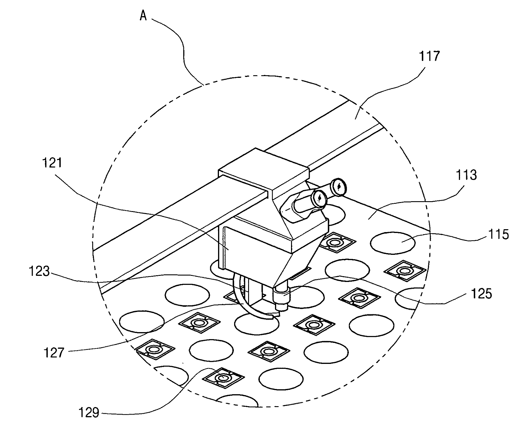 Test apparatus for liquid crystal display device and test method using the same