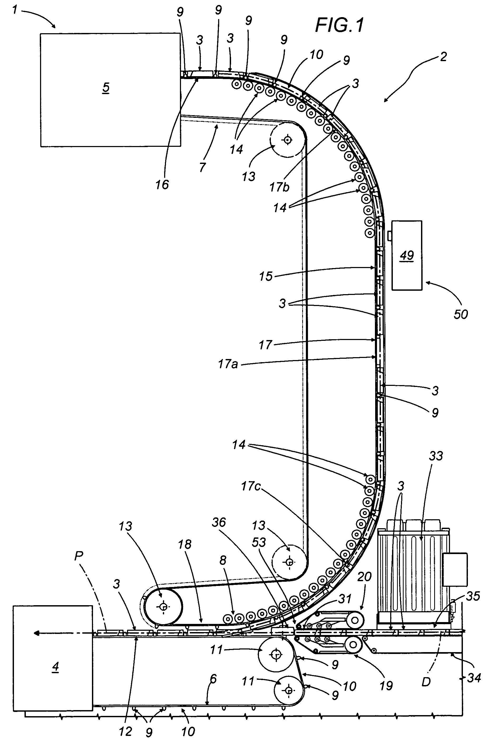 Unit for conveying packs of tobacco products