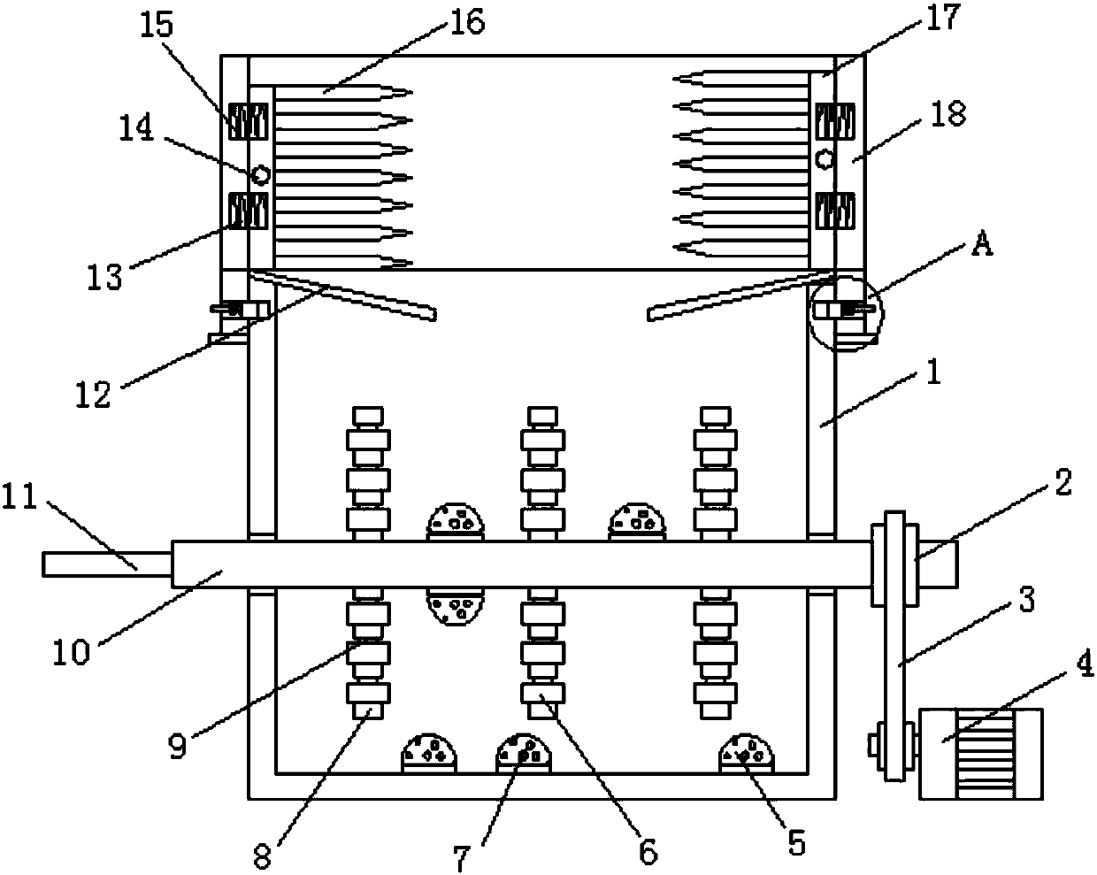 Crushing and cleaning integrated treatment device for waste plastic recovery