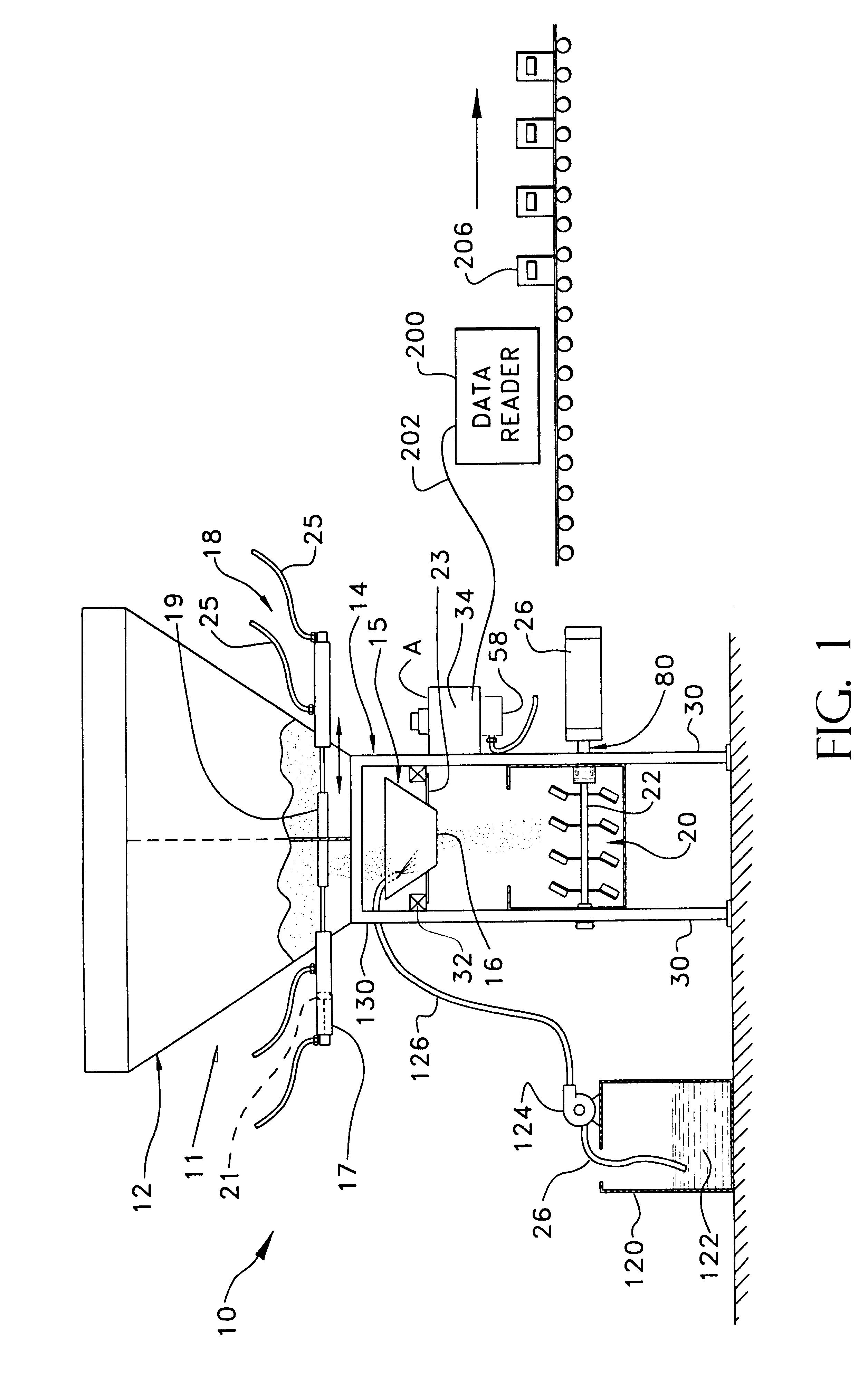 Gravimetric blender with operatively coupled bar code reader