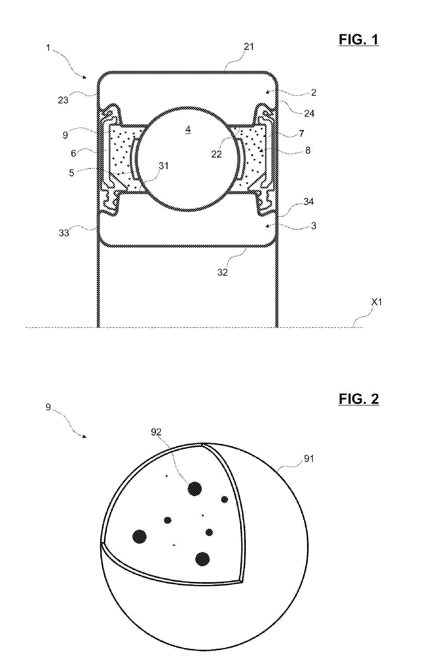 Mechanical system equipped with active microcapsules for condition monitoring