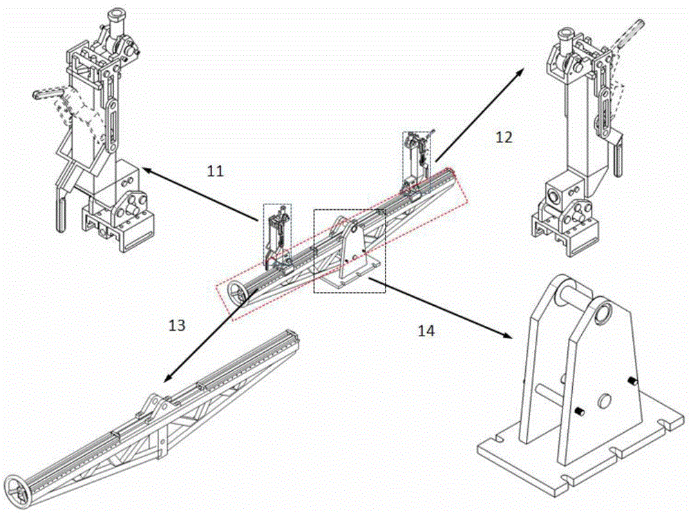 Finished automobile rigidity experiment bench and clamping method of experiment bench