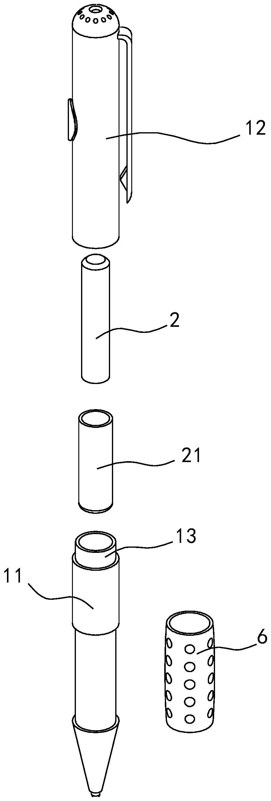 Purification pen capable of releasing negative ions