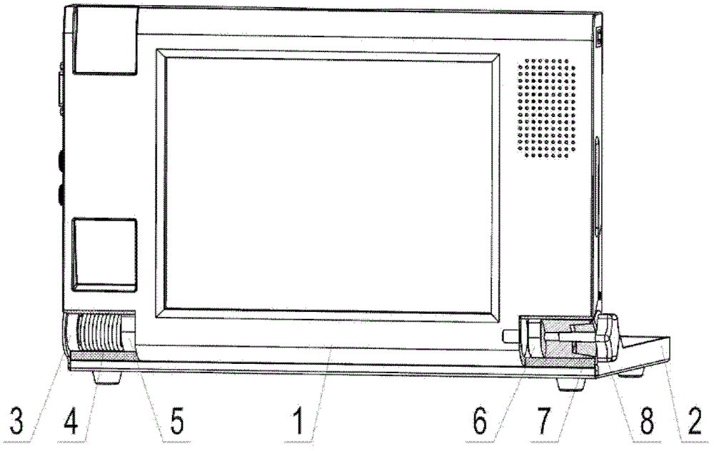 Screen adjusting device capable of inclining at any angle