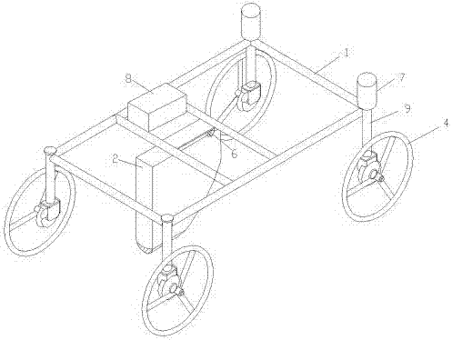 Running device for plant protection sprayer