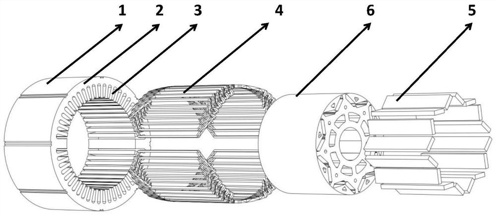 Permanent magnet synchronous motor with unequal tooth width combination and its electromagnetic vibration weakening method