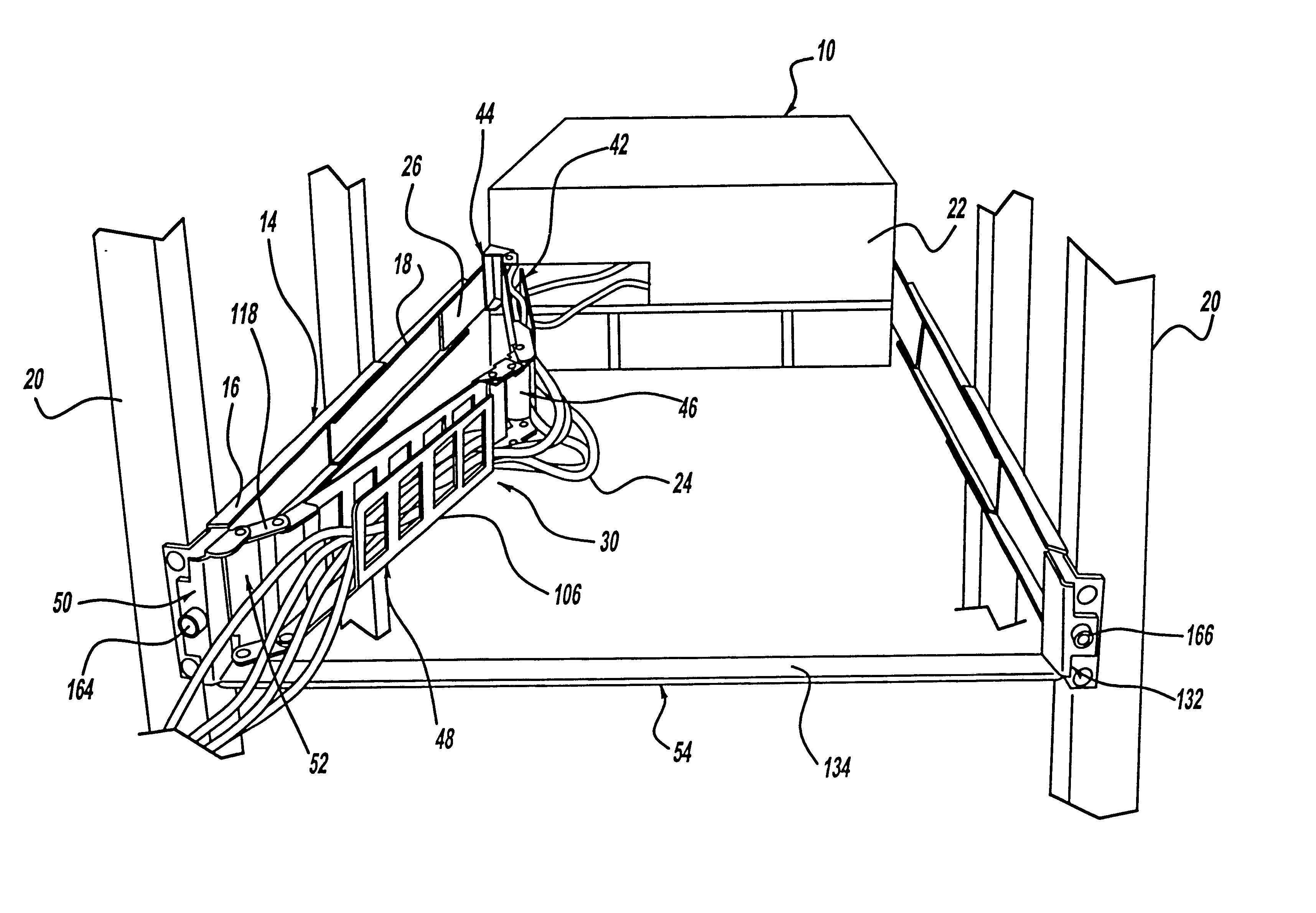 Cable management arm with trough and breakaway feature