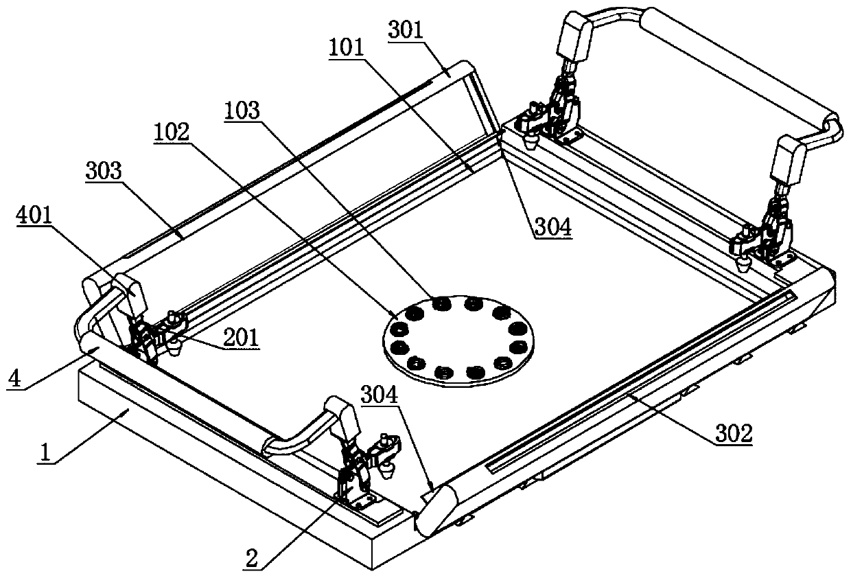 Automobile structural part stamping die and quick positioning tool for die