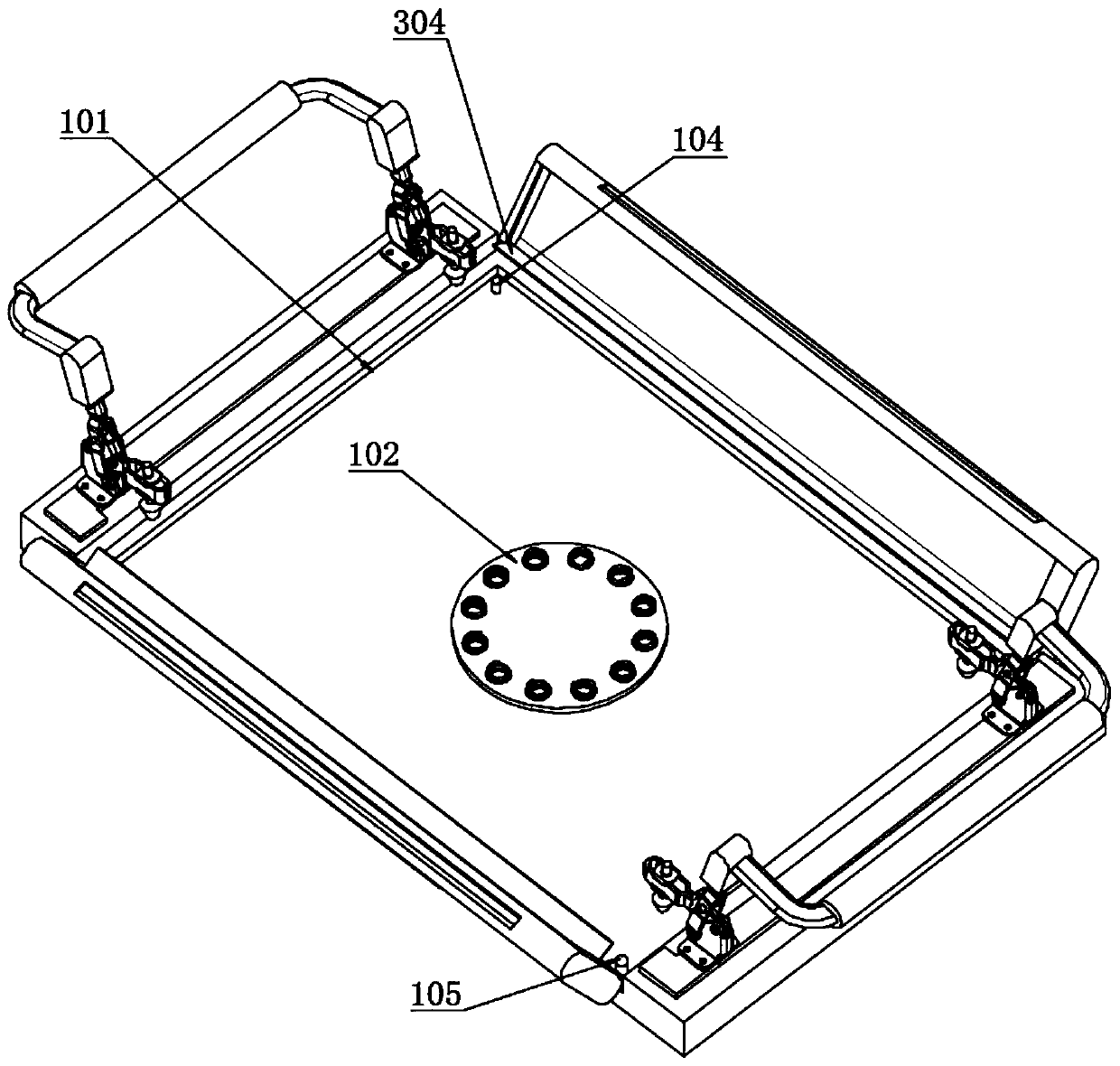 Automobile structural part stamping die and quick positioning tool for die