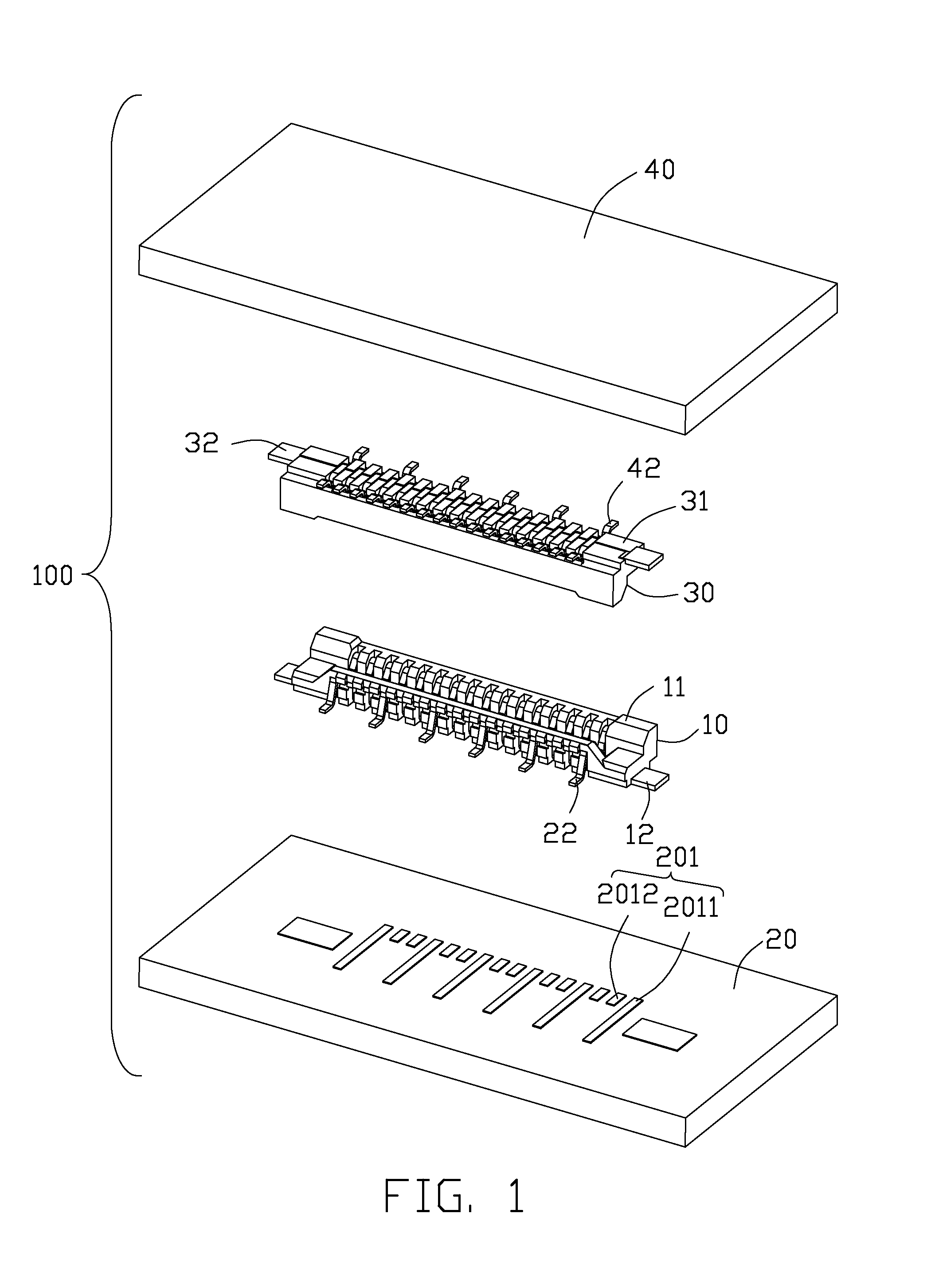 Board to board connector assembly having improved terminal arrangement