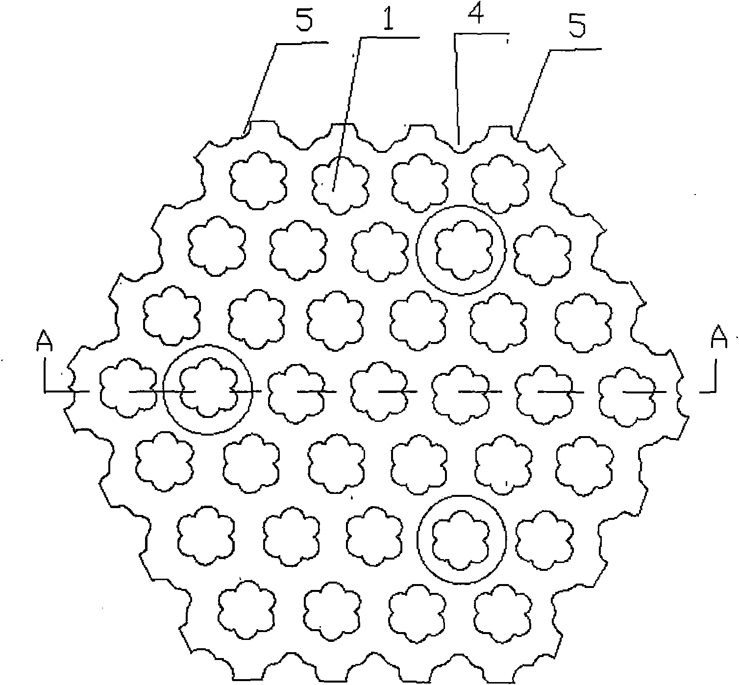 Checker brick with plum blossom hole for air heating furnace