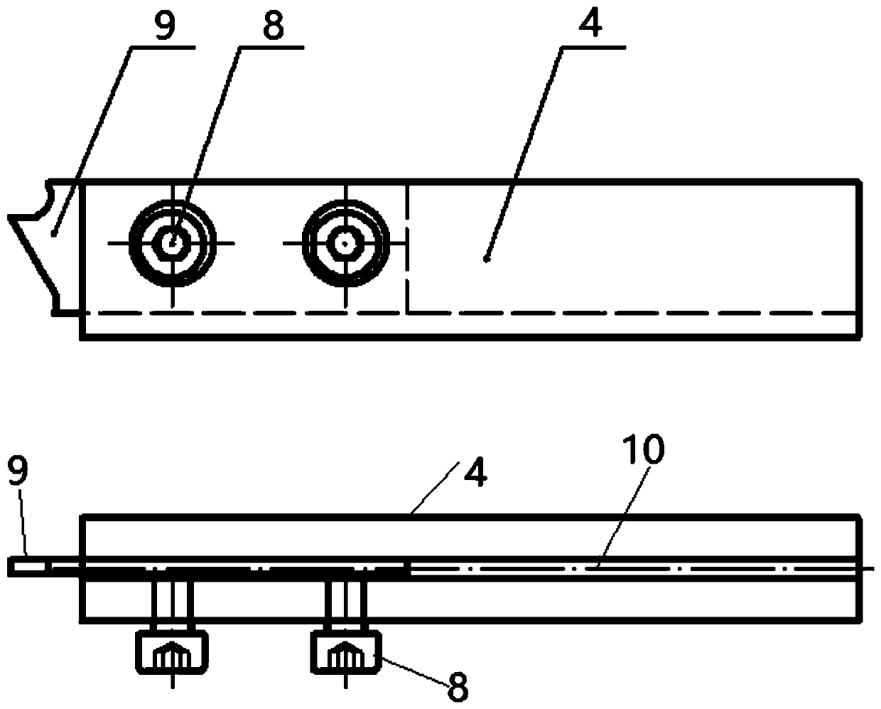 A sawing simulation test device and test method